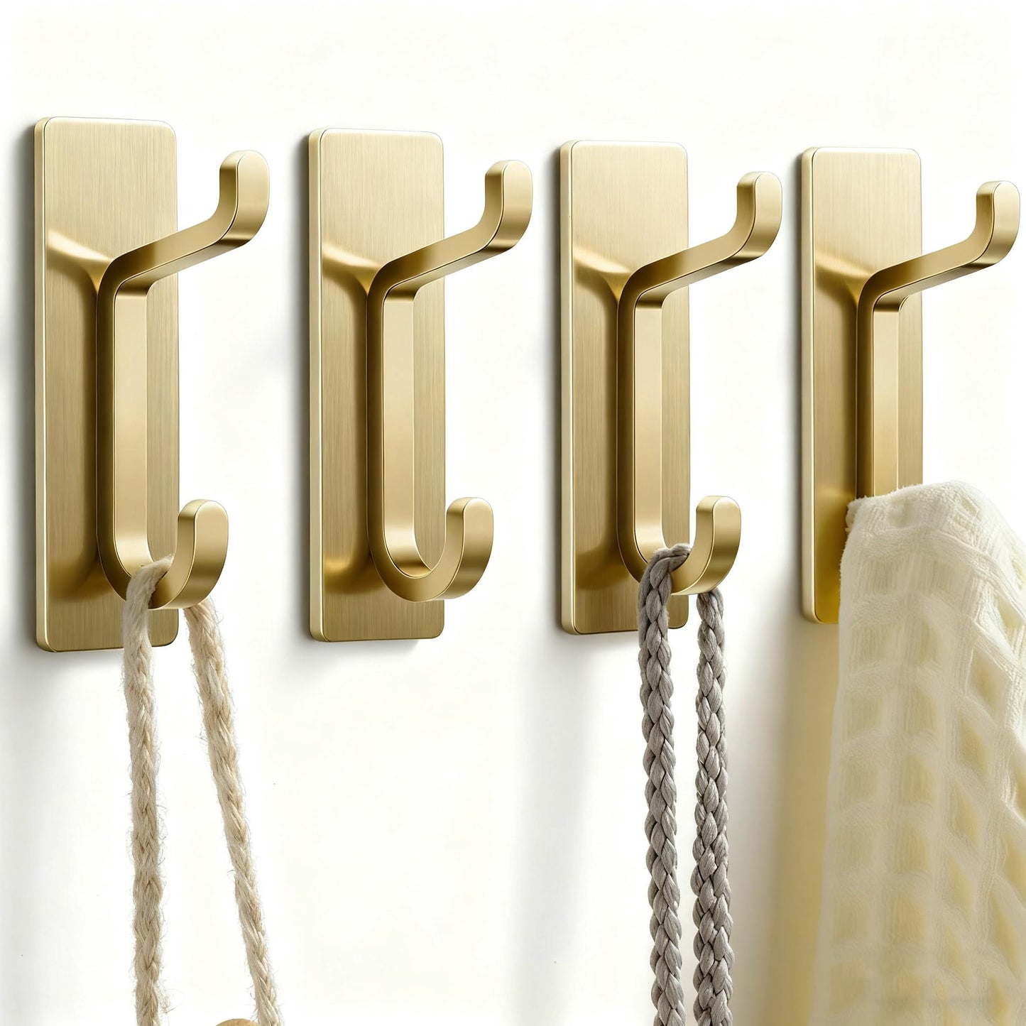pickpiff Wall Hooks for Coat and Towel: 13LB Adhesive Door Hanger Stick on, Brushed Nickel 6 Pack