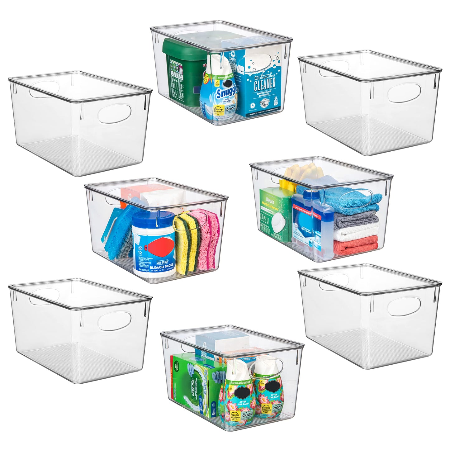 ClearSpace Plastic Storage Bins With lids, 4 Pack – Perfect Pantry Organization and Storage – Fridge Organizer, Pantry Storage Containers and Storage Bins, Cabinet Organizers
