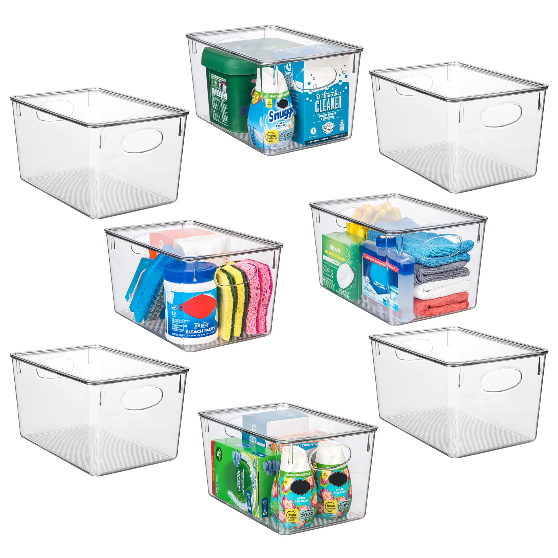 ClearSpace Plastic Storage Bins With lids, 4 Pack – Perfect Pantry Organization and Storage – Fridge Organizer, Pantry Storage Containers and Storage Bins, Cabinet Organizers